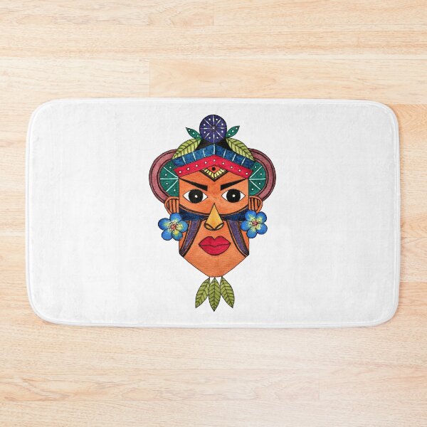 Item preview, Tribal Mask With Flowers Watercolor Art  designed and sold by Oirabot.