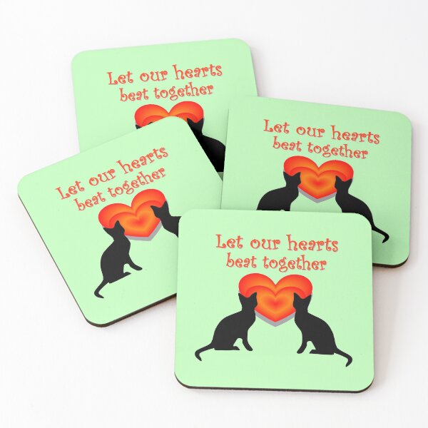 Item preview, A pair of cats, let our hearts beat together designed and sold by helenkaiy.