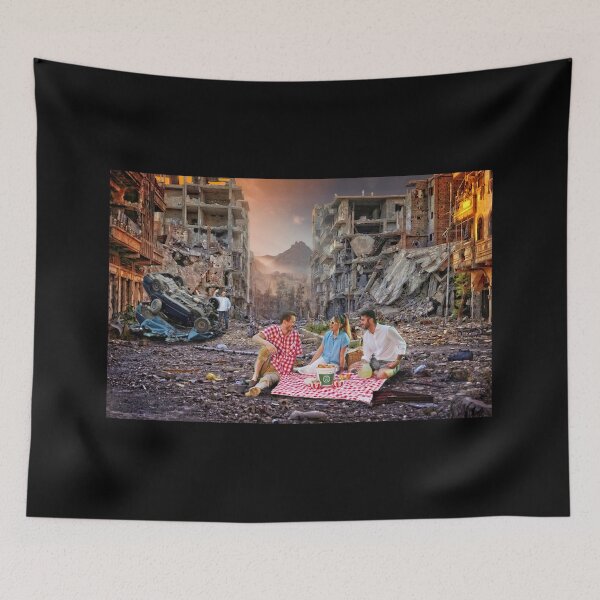 Item preview, Picnic in a War Zone with Car Crash and Sunset designed and sold by KALEIDOSCOPE UK.