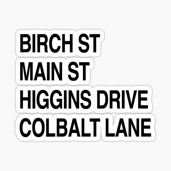 Item preview, Birch St Main St, Higgins Drive Colbalt Lane in black  designed and sold by Sophersgreen.