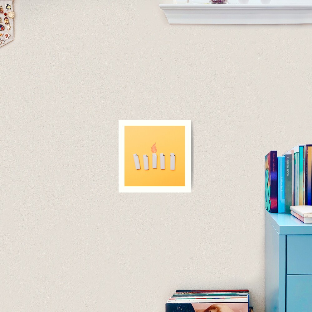 Five lighters and one fire Art Print