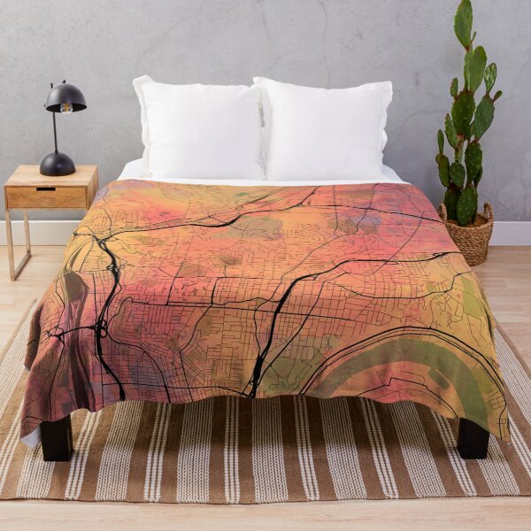 Item preview, Cincinnati Ohio Street Map Art Watercolor Lava Explosion designed and sold by IvonDesign.