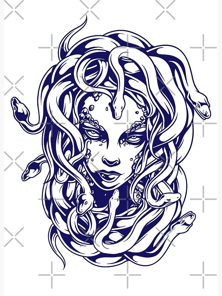 Medusa Head Snake Hair Goddess Greek Myth Gorgon for Kids Art Board Print  for Sale by NUMAcreations