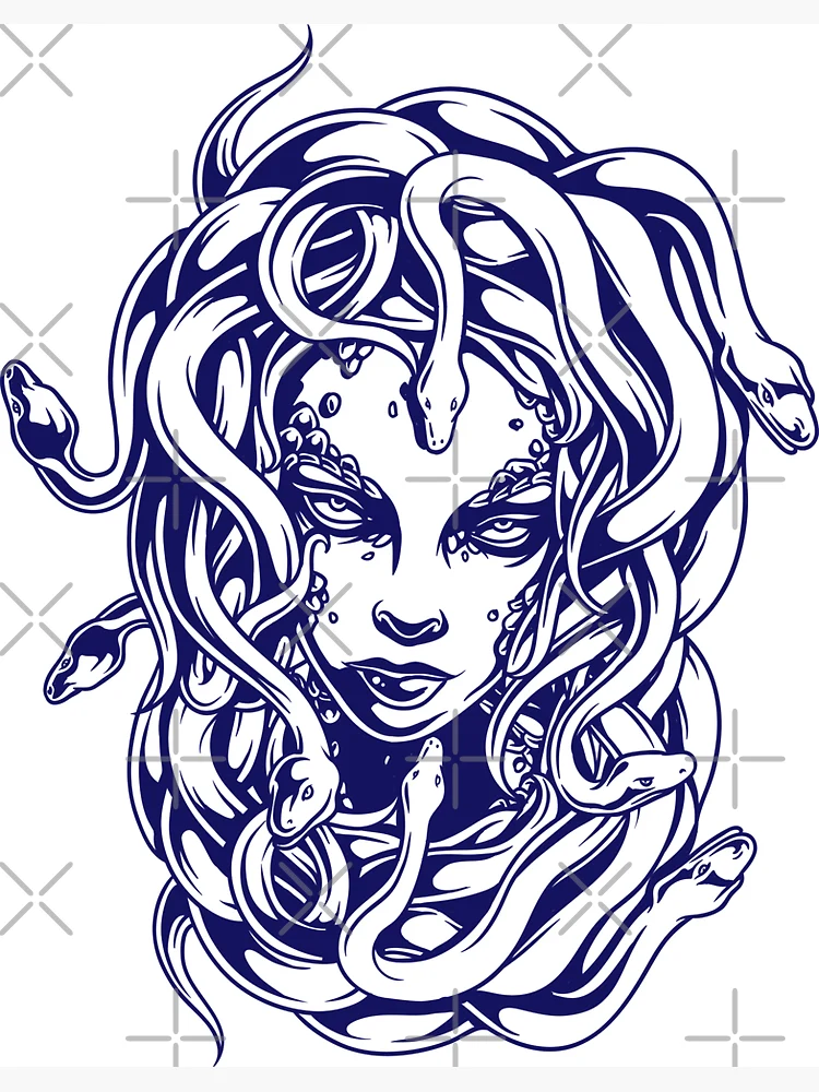 Gorgon Greek Goddess Medusa with Snakes for Hair Design by Gnarly Magnet  for Sale by ChattanoogaTee