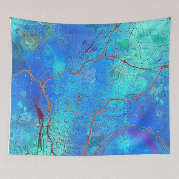 Item preview,  Cincinnati Ohio Street Map Art Watercolor Blue Lounge designed and sold by IvonDesign.