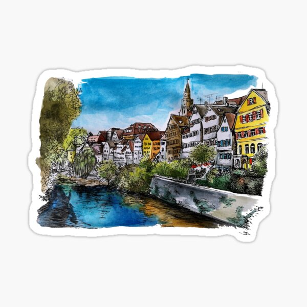Tübingen Neckar Bridge Sticker