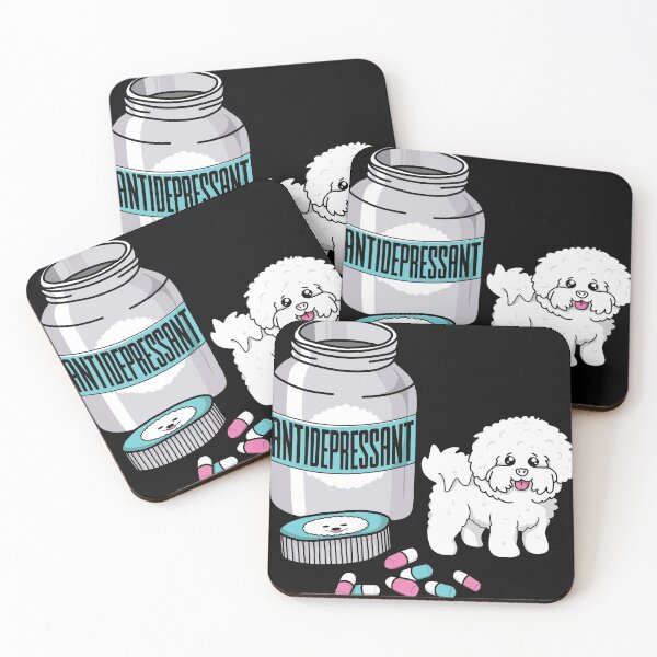 Item preview, Bichon Frise Are Antidepressants Funny Dog print designed and sold by Lisbob.