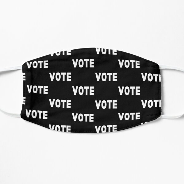 Vote Print Pattern - Black & White Flat Mask