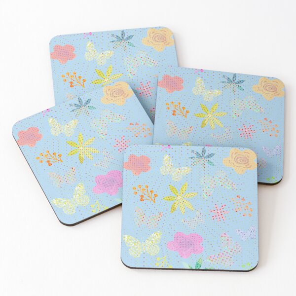 Item preview, Spring Flowers and Butterflies - Faded Denim designed and sold by wazoosi.