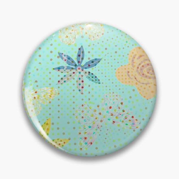 Item preview, Spring Flowers and Butterflies - Biscay Green designed and sold by wazoosi.
