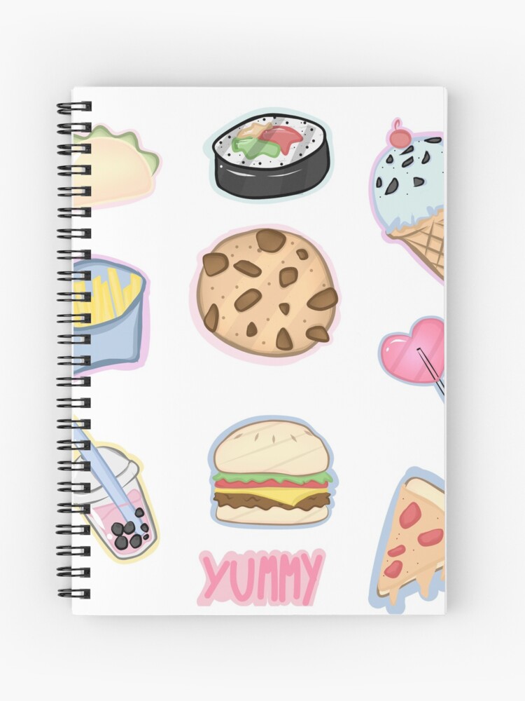 Royale High Yummy Sticker Pack Spiral Notebook By Jessicaramel Redbubble - yummy roblox