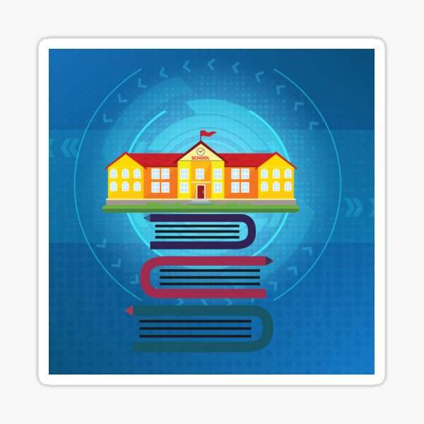 School designing logo. Sticker