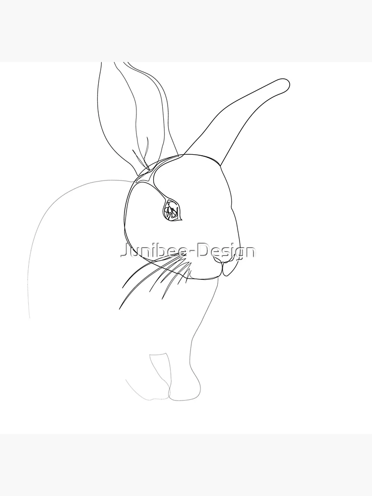 Thumbnail 4 of 4, Clock, One Line Bunny designed and sold by Junibee-Design.