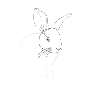 Artwork thumbnail, One Line Bunny by Junibee-Design