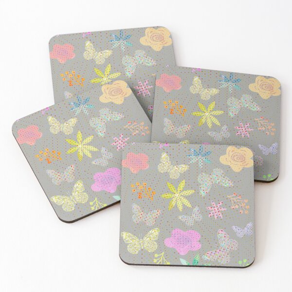 Item preview, Spring Flowers and Butterflies - Chive Green designed and sold by wazoosi.