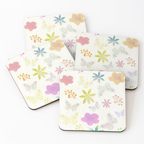 Item preview, Spring Flowers and Butterflies - Pearl White designed and sold by wazoosi.