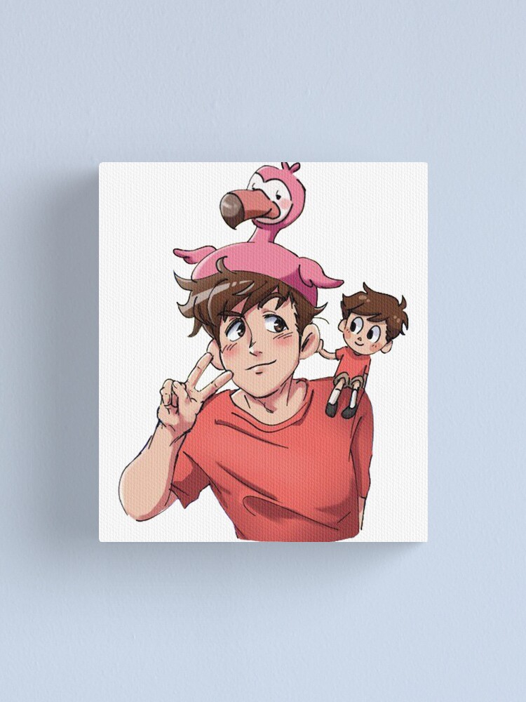 Flamingo Youtuber Canvas Print By Llayahh Redbubble - felipe roblox texture