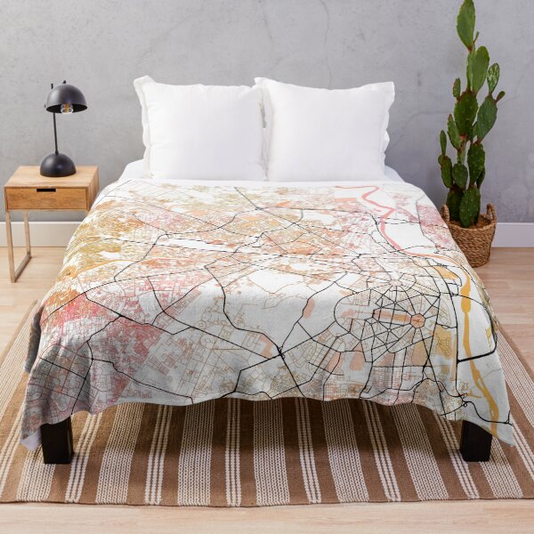 Item preview, Delhi India Street Map Art Watercolor Color designed and sold by IvonDesign.
