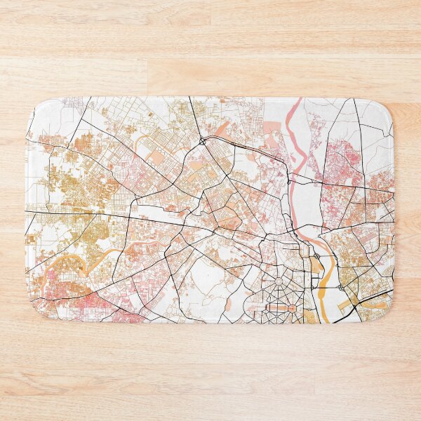 Item preview, Delhi India Street Map Art Watercolor Color designed and sold by IvonDesign.