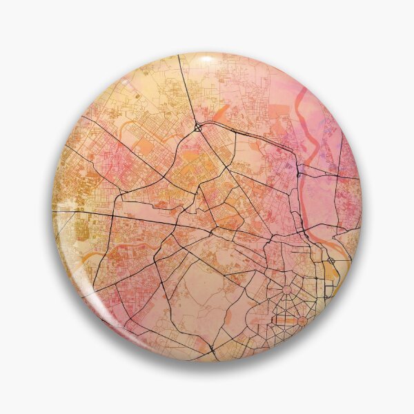 Item preview, Delhi India Street Map Art Watercolor Color designed and sold by IvonDesign.