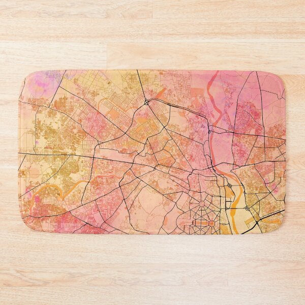 Item preview, Delhi India Street Map Art Watercolor Color designed and sold by IvonDesign.