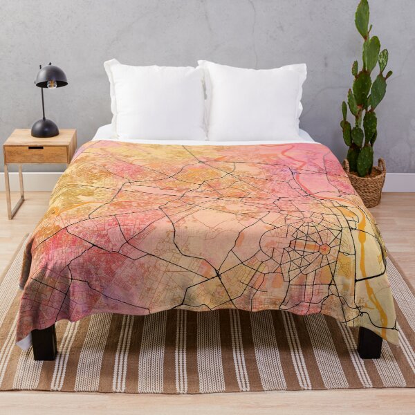 Item preview, Delhi India Street Map Art Watercolor Color designed and sold by IvonDesign.