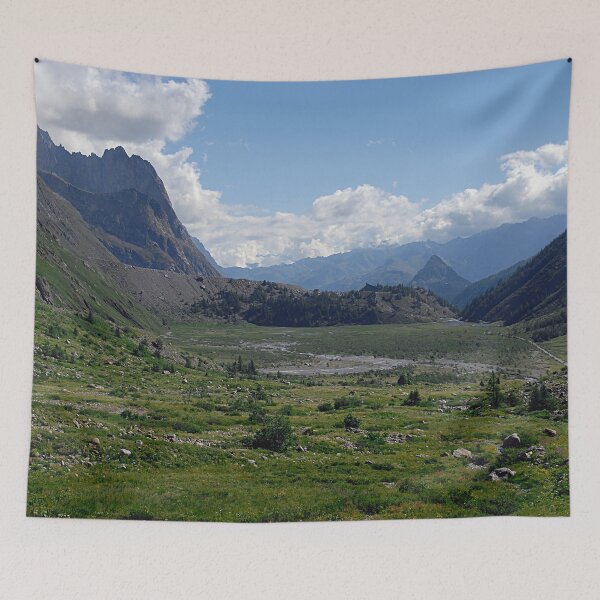 Item preview, Alpine Valley Meadow Alps Mountains Landscape designed and sold by Anna Lemos.