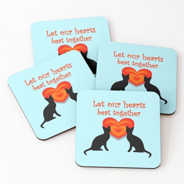 Item preview, A pair of cats, let our hearts beat together designed and sold by helenkaiy.