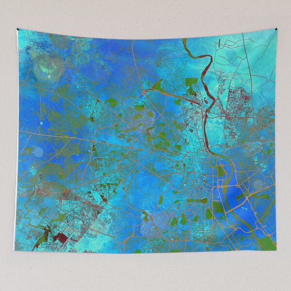 Item preview, Delhi India Street Map Art Watercolor Color designed and sold by IvonDesign.