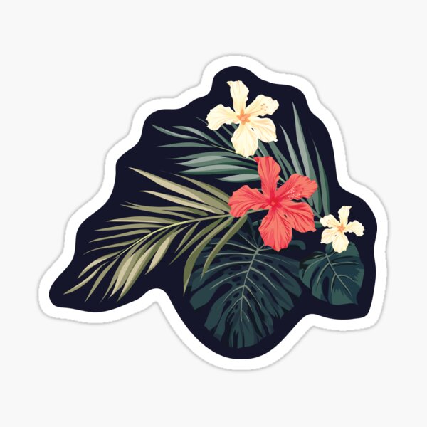 Dark tropical flowers Sticker