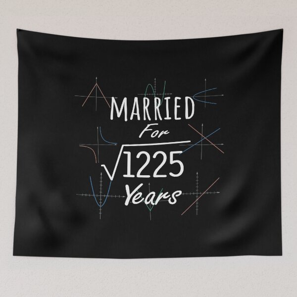 Item preview, Math 35th Anniversary Gift Married Square Root Of 1225 Years print designed and sold by Grabitees.