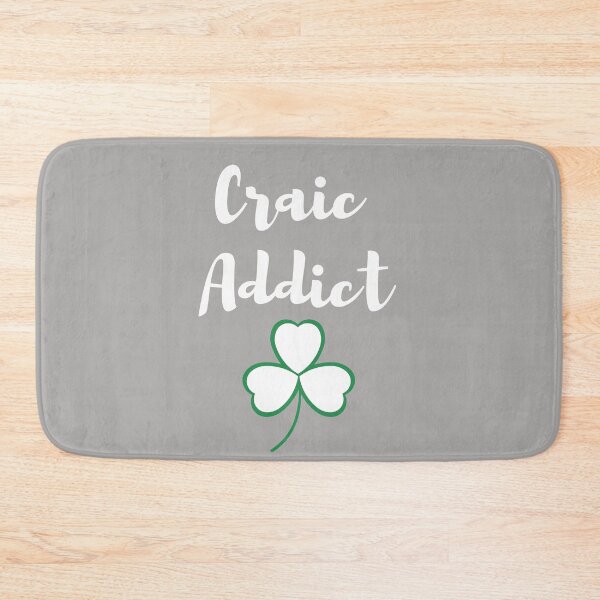 Item preview, Craic Addict Fun Irish design white print on grey mask pin sticker tshirt tee designed and sold by denisetees.