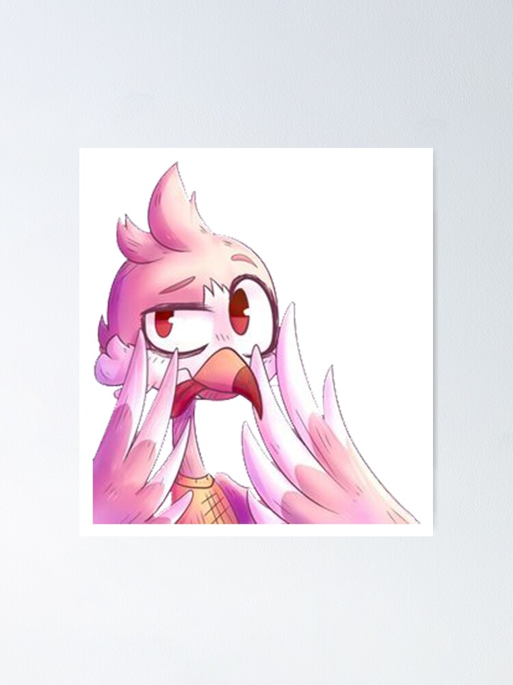 Rose Flamingo Youtube Poster By Llayahh Redbubble - flamingo roses roblox