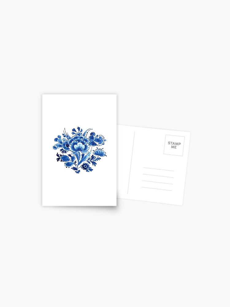 Delft Blue Floral “Thank You” Card