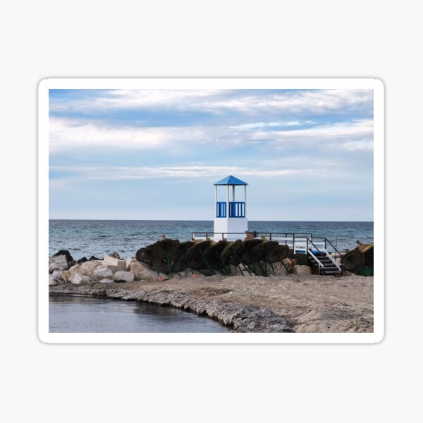 the beach at the covid's time Sticker