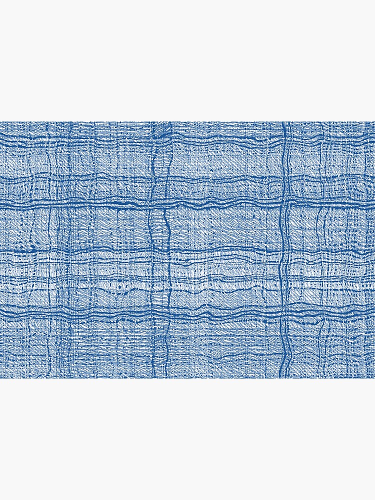 Blue Pen Ink Plaid Fabric Texture Pattern by RootSquare