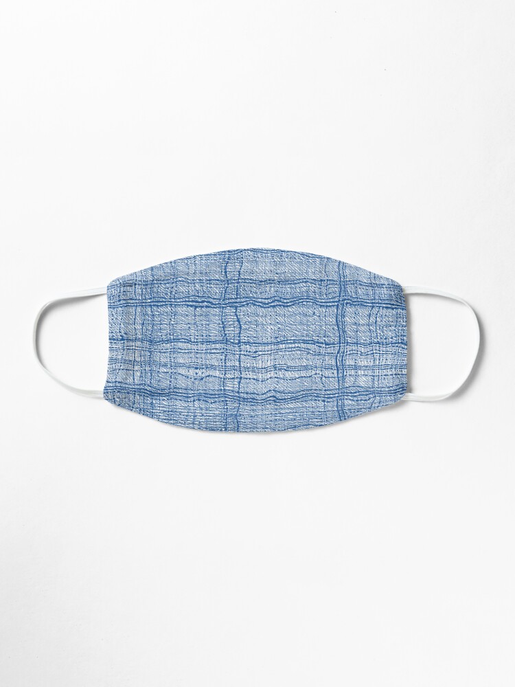 Alternate view of Blue Pen Ink Plaid Fabric Texture Pattern Mask