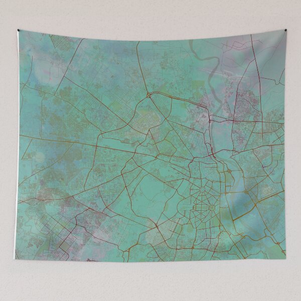 Item preview, Delhi India Street Map Art Watercolor Green Planet designed and sold by IvonDesign.