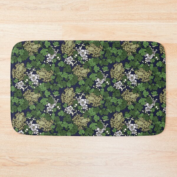 Item preview, Frogs in the Hawthorn - midnight blue designed and sold by Scarlett Rickard.