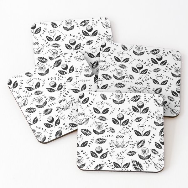 Item preview, Black & White Scandinavian Style Flowers designed and sold by Primroaddesigns.