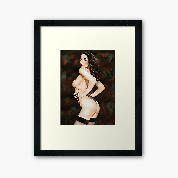 Black-haired Beauty - Night theme Framed Art Print