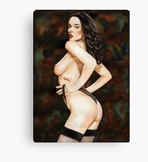 Black-haired Beauty - Night theme Canvas Print