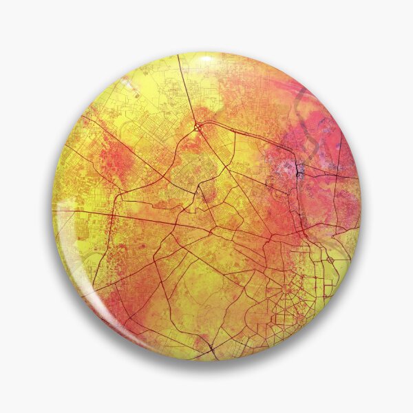 Item preview, Delhi India Street Map Art Watercolor Lava Explosion designed and sold by IvonDesign.