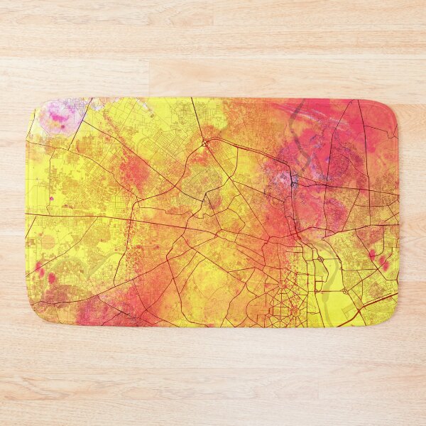 Item preview, Delhi India Street Map Art Watercolor Lava Explosion designed and sold by IvonDesign.