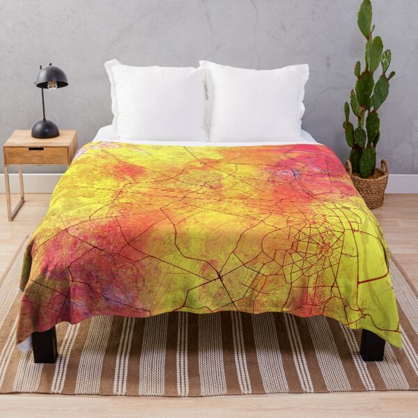 Item preview, Delhi India Street Map Art Watercolor Lava Explosion designed and sold by IvonDesign.
