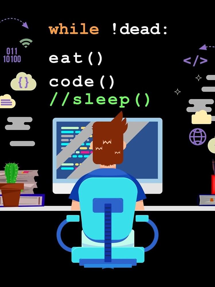 Thumbnail 4 of 4, iPhone Case, Eat Sleep Code Computer Science Programming graphic designed and sold by Lisbob.