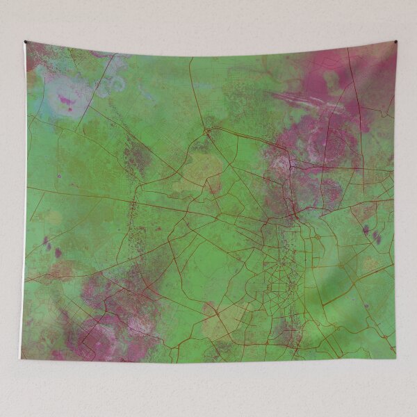 Item preview, Delhi India Street Map Art Watercolor Green Planet designed and sold by IvonDesign.