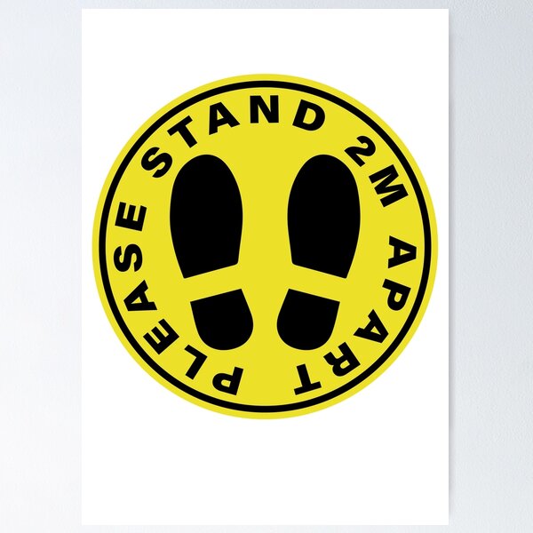 Item preview, social distance 2m floor sticker designed and sold by robnoble.