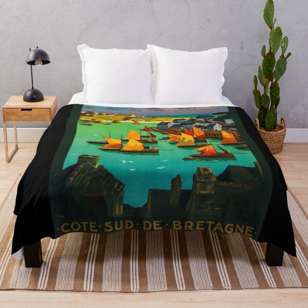 Item preview, Cote Sud de Bretagne vintage travel poster designed and sold by stickart-marek.