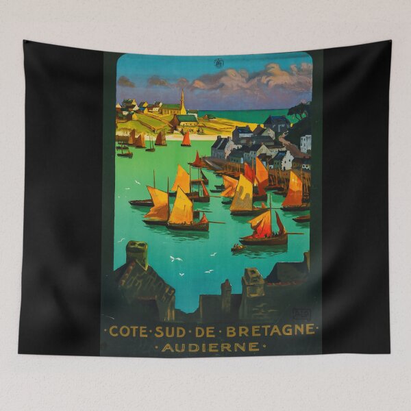 Item preview, Cote Sud de Bretagne vintage travel poster designed and sold by stickart-marek.